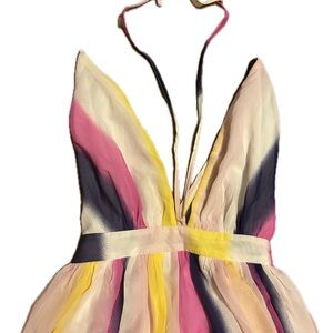 NWT Multicolor Striped Halter Dress